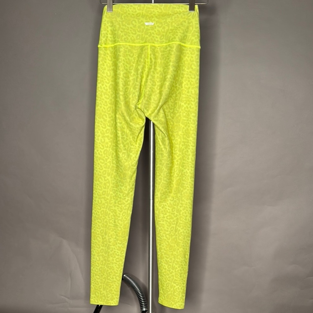 WITH Wear It To Heart• Neon Yellow Lime Green Leopard Cheetah Leggings • XS - Picture 6 of 9